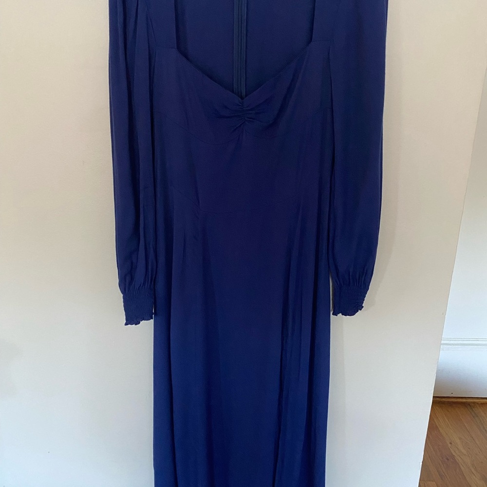 Reformation Light Navy MIDI Dress Size 8